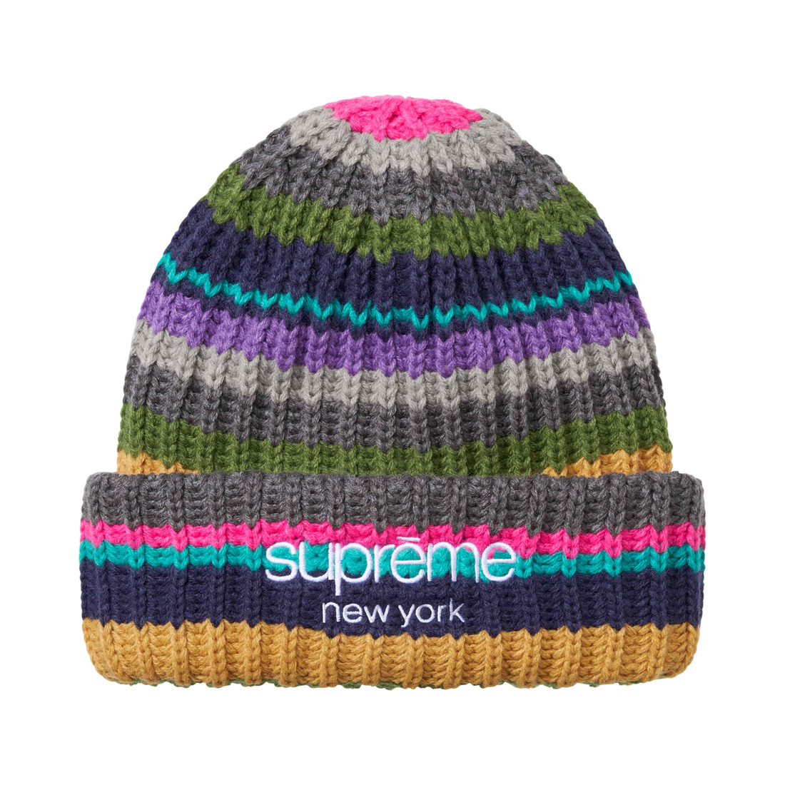 SUPREME BEANIE 'CLASSIC LOGO CHUNKY RIBBED MULTICOLOR'
