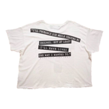 Bottega Desires Interview T-shirt — back view with quote graphic