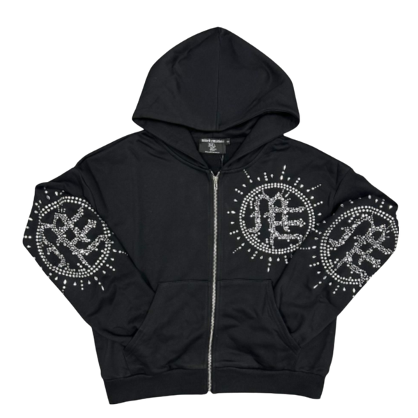 MIXED EMOTIONS HOODIE 'ECLIPSE BLACK RHINESTONE'