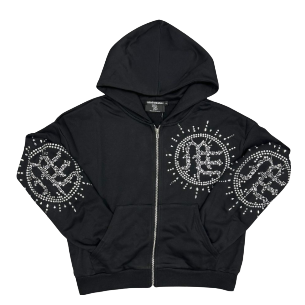 MIXED EMOTIONS HOODIE 'ECLIPSE BLACK RHINESTONE'