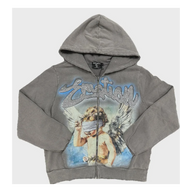 MIXED EMOTIONS HOODIE 'GREY RHINESTONE'