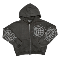 MIXED EMOTIONS HOODIE 'ECLIPSE GREY ACID RHINESTONE'
