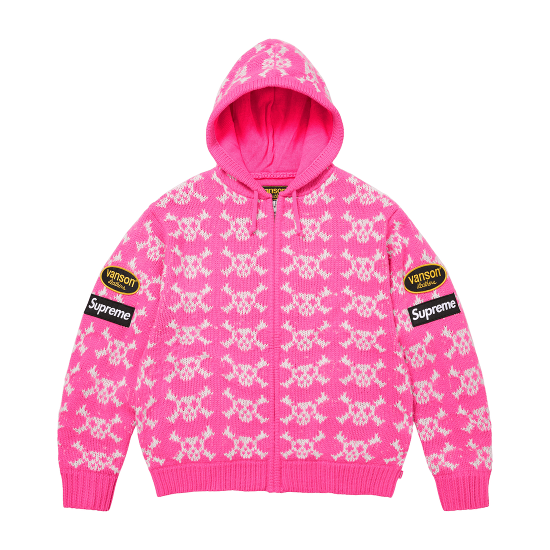 Supreme Zip-Up 'Vanson Leathers Skull Pink'