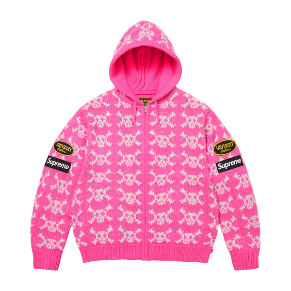 Supreme Zip-Up 'Vanson Leathers Skull Pink'