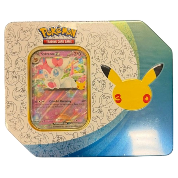 POKEMON SYLVEON TIN '2026 MEGA EVOLUTION 30TH ANNIVERSARY CELEBRATION'