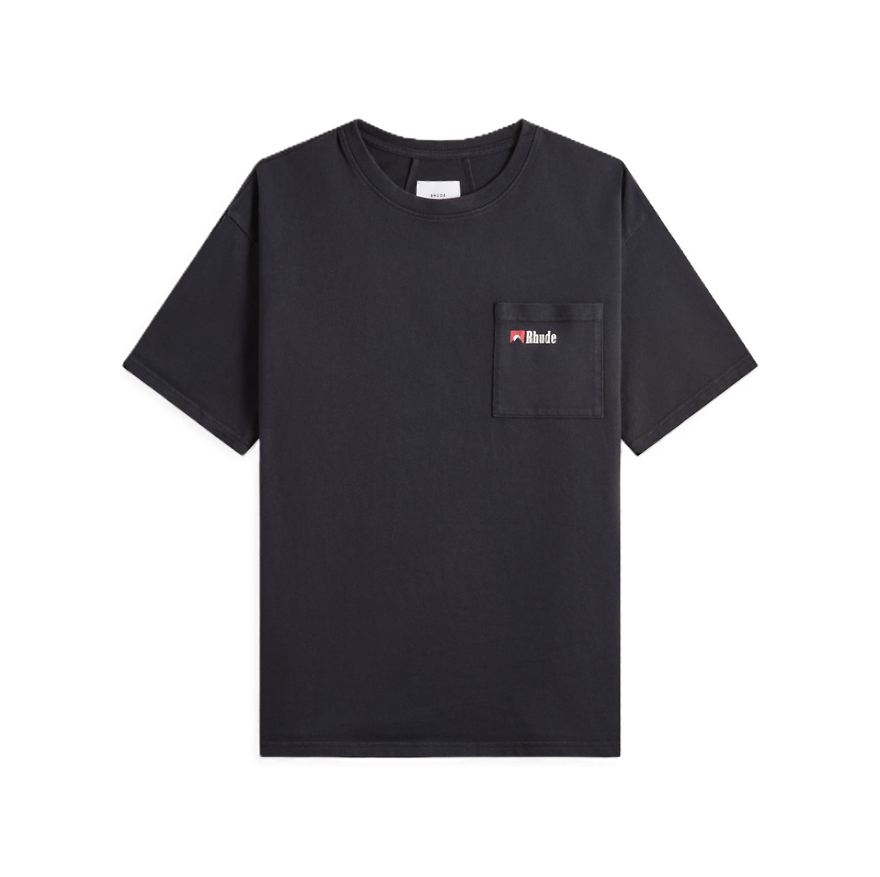 RHUDE TEE 'MOONLIGHT WOLF POCKET BLACK WHITE RED'