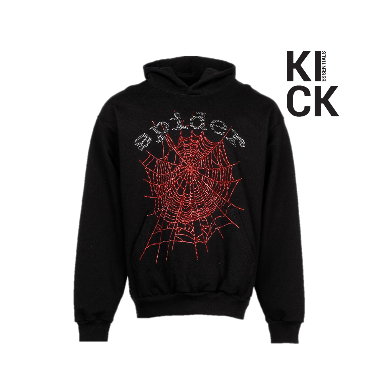 SPIDER HOODIE 'BLACK RHINESTONE'