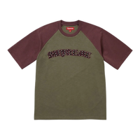 SUPREME TEE 'RAGLAN GEM GREEN RED'