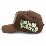 Temporary Forevers Fun Forever hat in mocha, Endless Desires side studio view