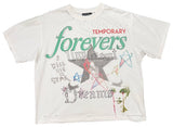 Temporary Forevers Unpleasant Dreams white graphic tee — front view