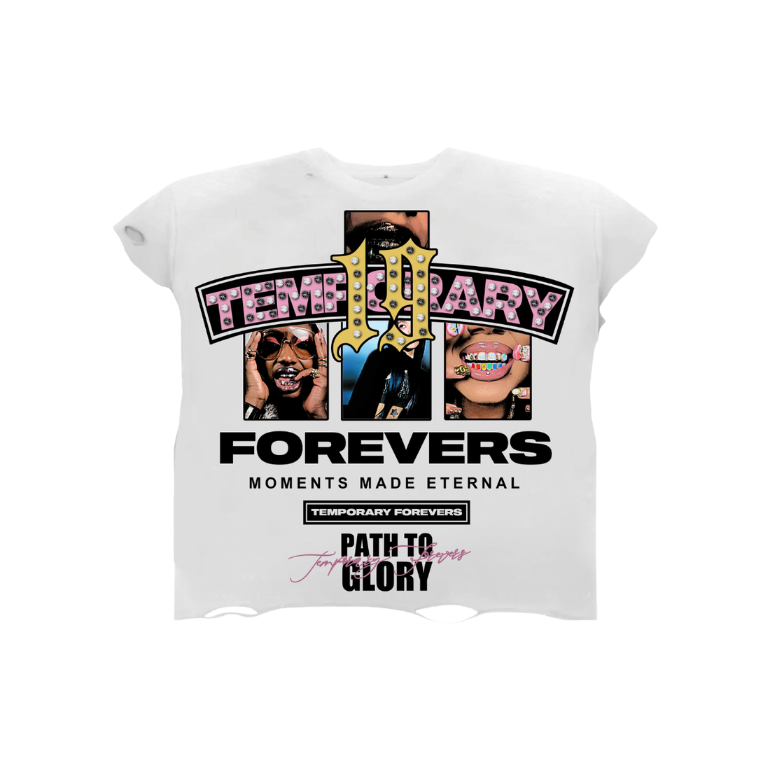 TEMPORARY FOREVERS TEE 'ETERNAL SHINE CUTOFF WHITE'