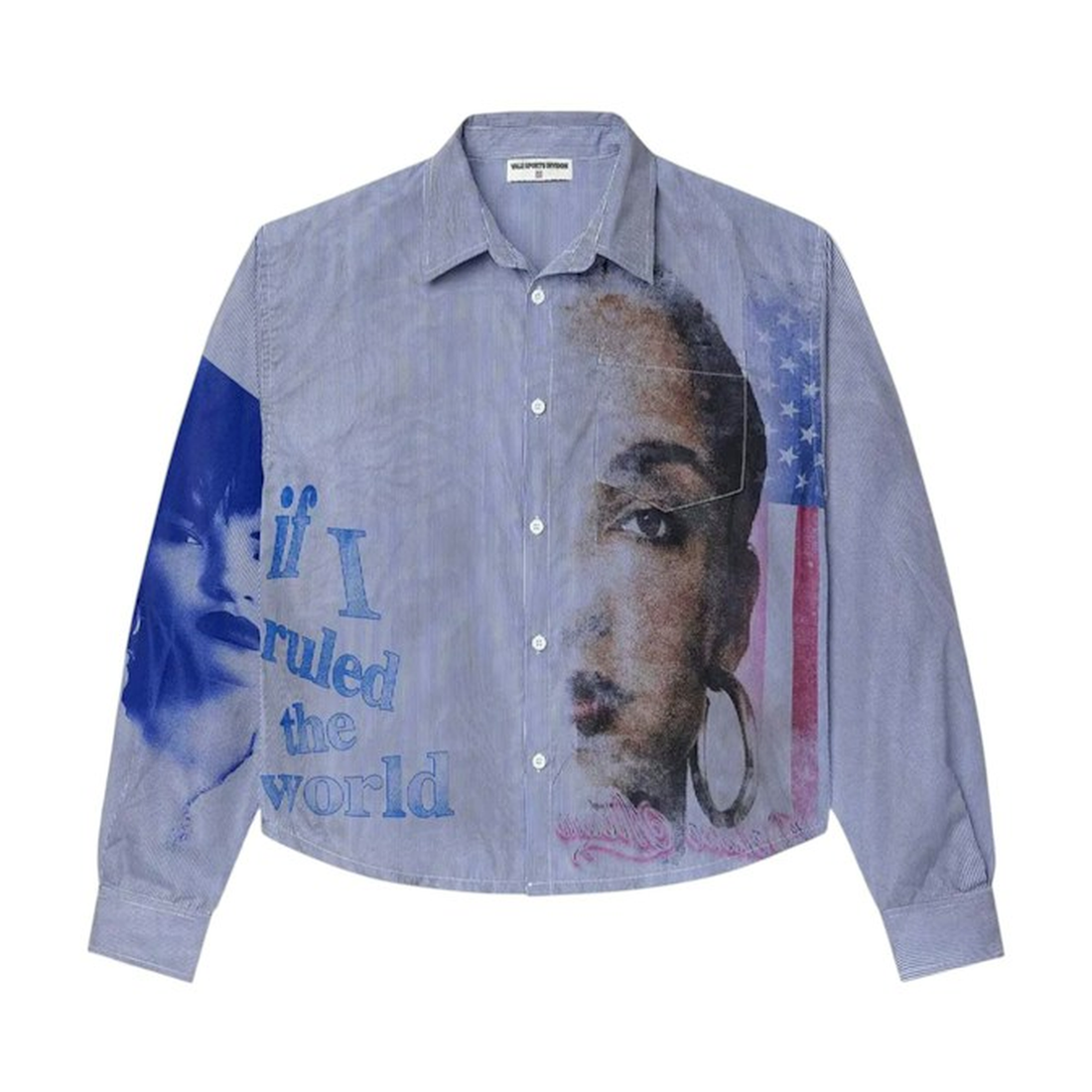 VALE FOREVER BUTTON UP 'FREEDOM STRIPED BLUE'