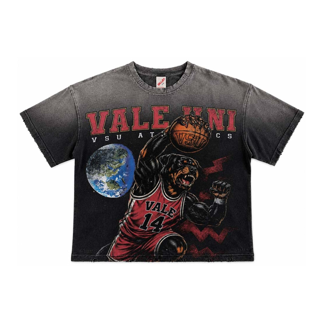 VALE FOREVER TEE 'VSU ATHLETICS DOG BASKETBALL FADED BLACK'