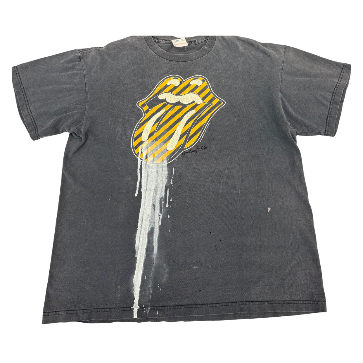 VINTAGE TEE 'YELLOW LIPS BLACK'