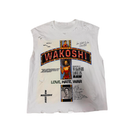 WAKOSHI TANK 'LOVE HATE WAR WHITE'